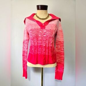 So Wear It Declare It Y2k Pink and Red Cable Knit Sweater. Size M